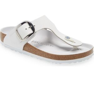 Birkenstock Gizeh big buckle sandals white EUC size 37
